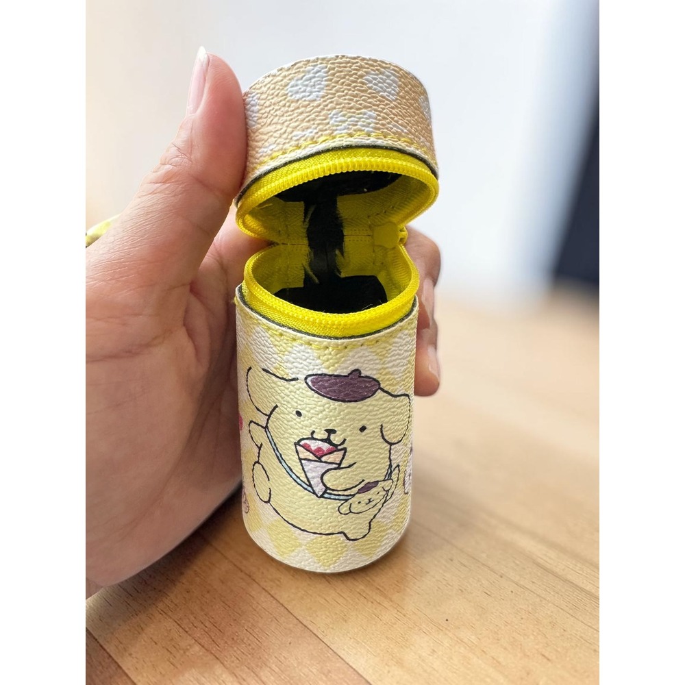 Sanrio Pompompurin Pouch Keychain Zipper Bag Charm Yellow Kawaii Accessory - Picture 3 of 3